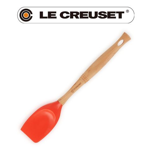 LE CREUSET -耐熱矽膠V鏟杓 (火焰橘)