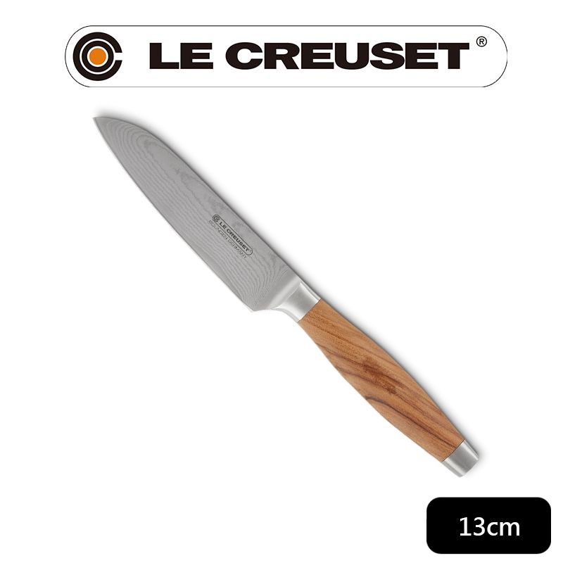 LE CREUSET -大馬士革鋼日式三德刀 13cm (橄欖木柄)