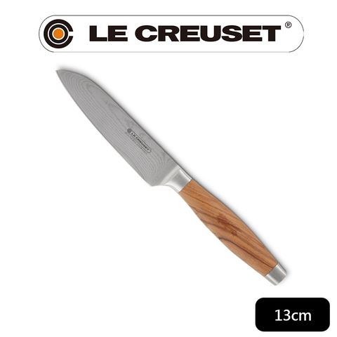 LE CREUSET -大馬士革鋼日式三德刀 13cm (橄欖木柄)