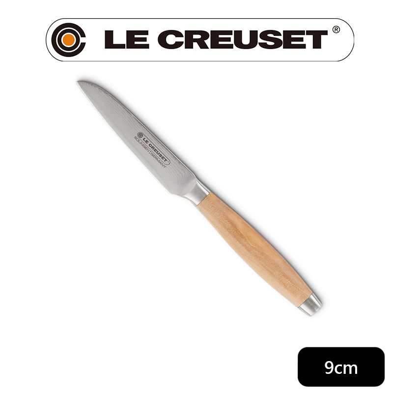 LE CREUSET -大馬士革鋼蔬果刀 9cm (橄欖木柄)