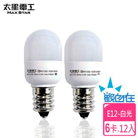 【太星電工】觀自在LED節能燈泡(6組)E12/0.3W/2入(白光)