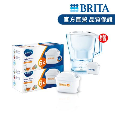 BRITA 【德國官方】MAXTRA Plus 去水垢專家濾芯12入__贈 愛奴娜3.5L濾水壺