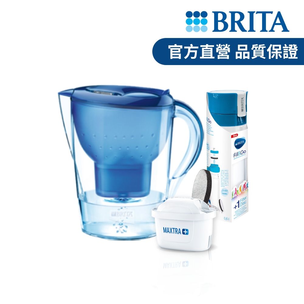 BRITA 【德國官方】馬利拉3.5L濾水壺(1壺1芯)+濾水瓶