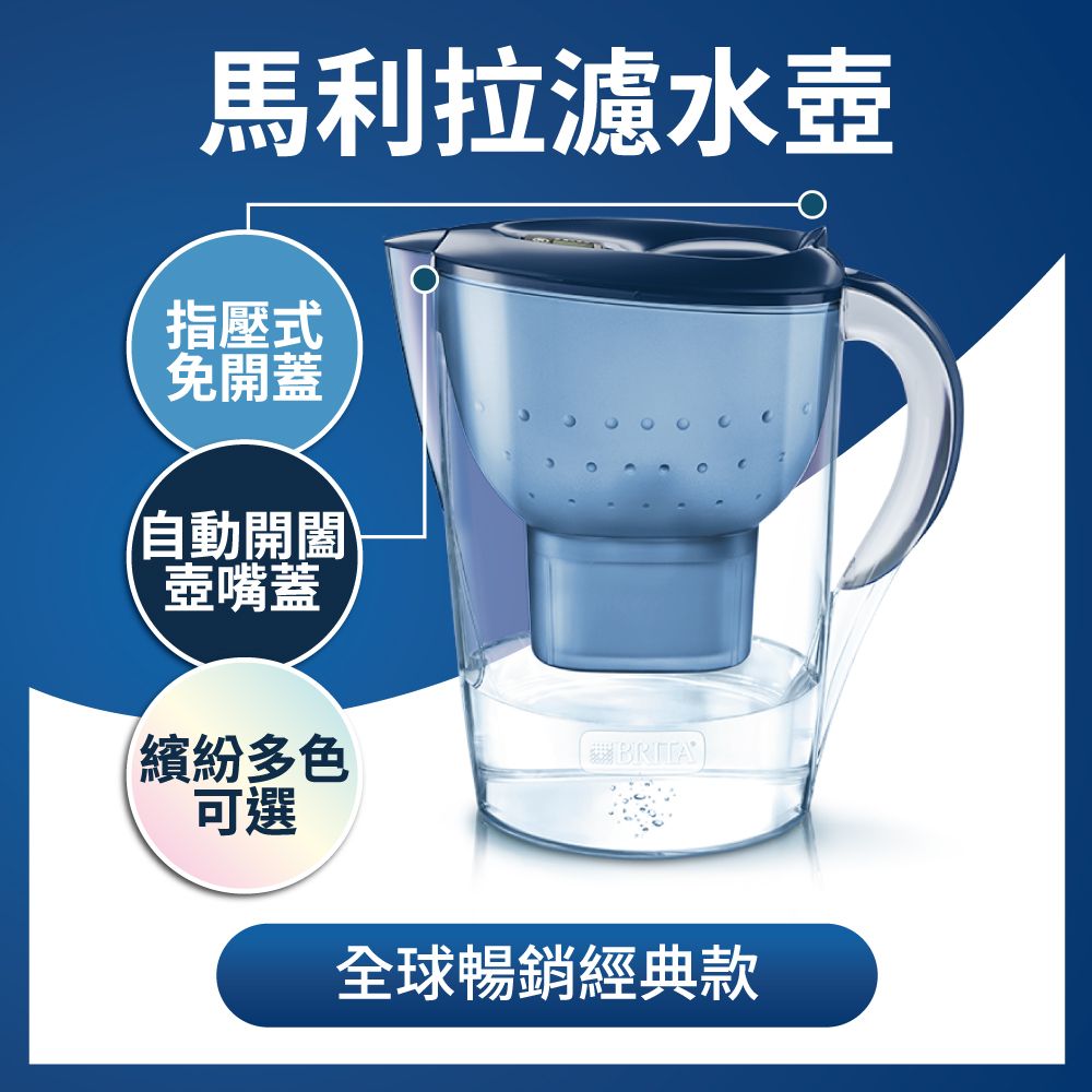 BRITA 【德國官方】馬利拉3.5L濾水壺(1壺1芯)+濾水瓶