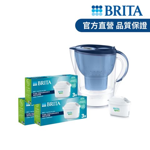 BRITA 【德國官方】Marella MXPRO 3.5L 馬利拉濾水壺+MAXTRA PRO純淨全效型濾芯9入(共10芯)