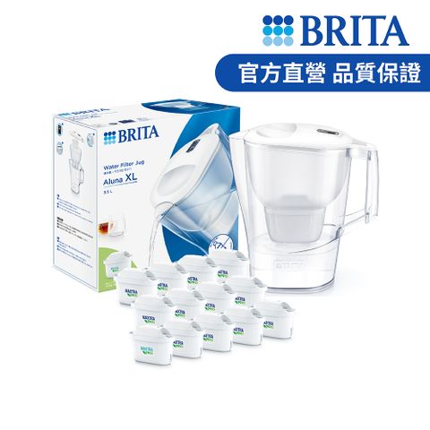 BRITA 【德國官方】Aluna MXPRO 3.5L 愛奴娜濾水壺+MAXTRA PRO去水垢專家濾芯12入(共13芯)