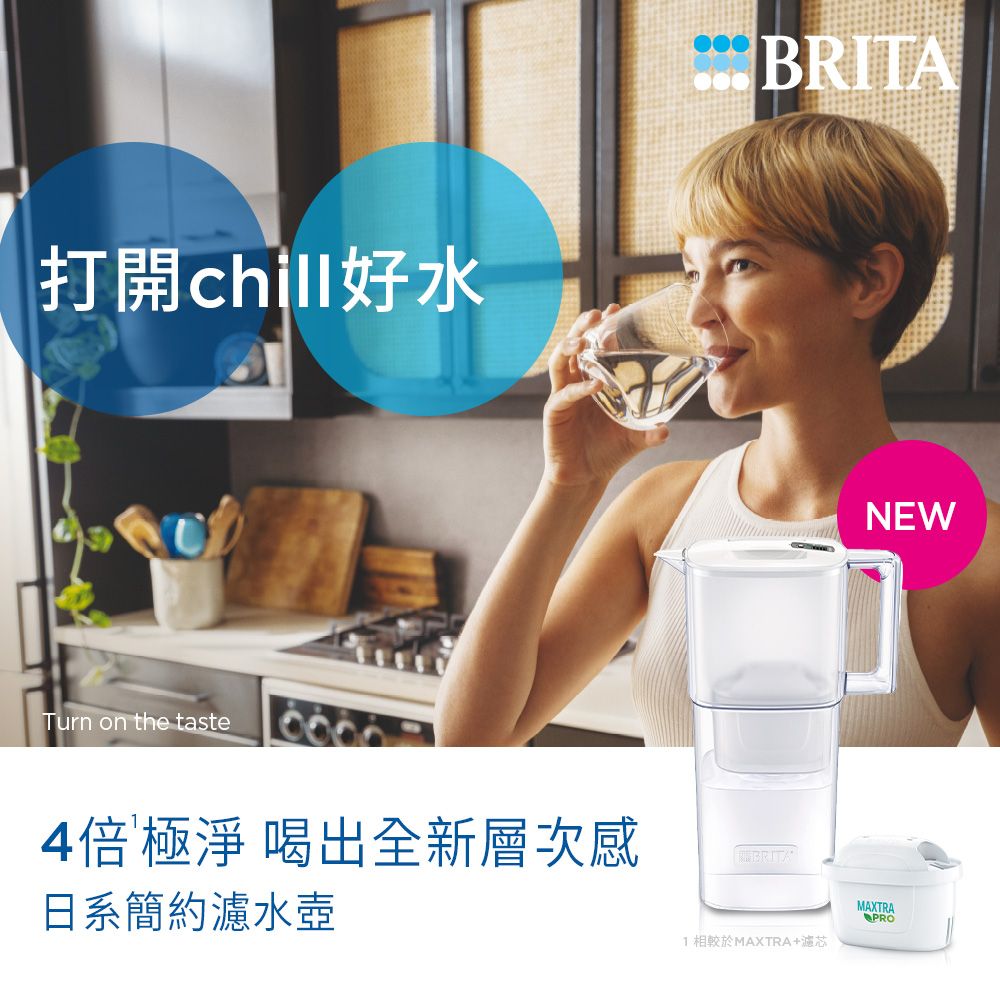 BRITA 官方直營 日系簡約濾水壺2.2L (內含1入MAXTRA PRO純淨全效型濾芯)