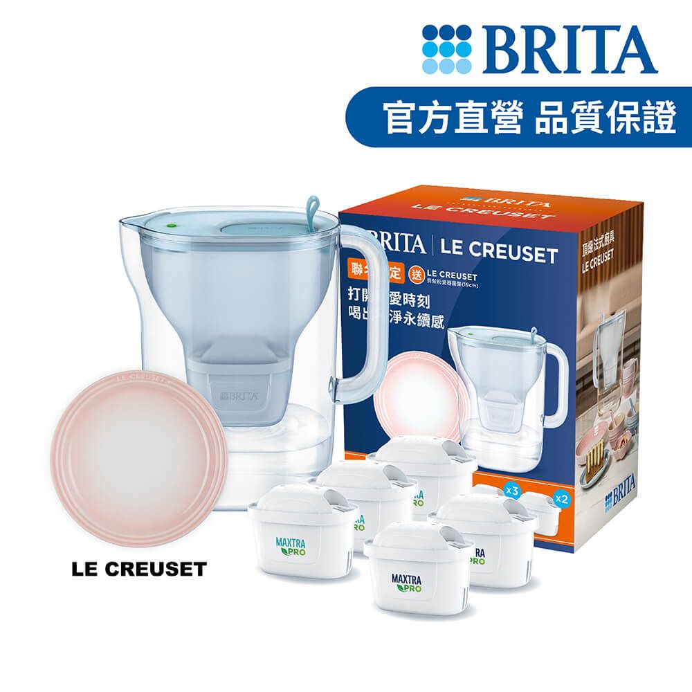 BRITA 【官方直營】永續純淨濾水壺5芯餐盤組