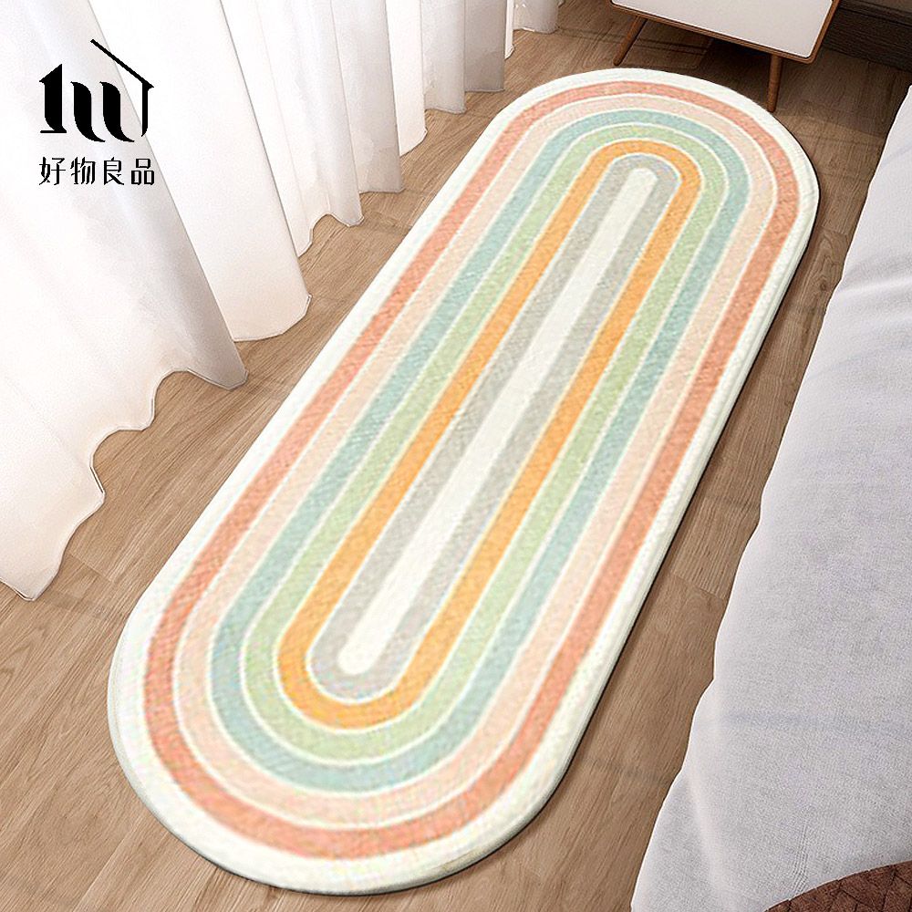 好物良品 60x160cm_仿羊羔絨客廳臥室保暖吸水防滑床邊腳踏地毯地墊