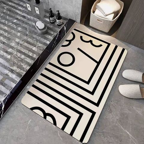 抽象風浴室吸水防滑地墊地毯40*60CM(兩色可選)