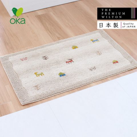 【日本OKA】日製游牧民族風威爾頓編織玄關地墊-50x80cm