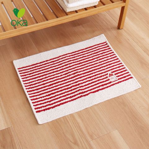 【日本OKA】CASA 橫紋可水洗家居地墊-45x60cm-2色可選