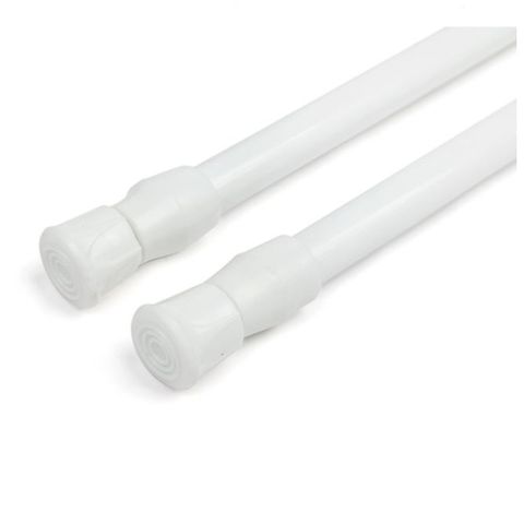 Ｇ+居家 彈簧式伸縮桿門簾桿30-50公分-簡約白6入