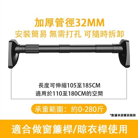 【匠藝家居】伸縮晾衣桿 不鏽鋼伸縮桿 浴簾桿 窗簾桿 曬衣架 曬衣桿 110-180公分自由伸縮