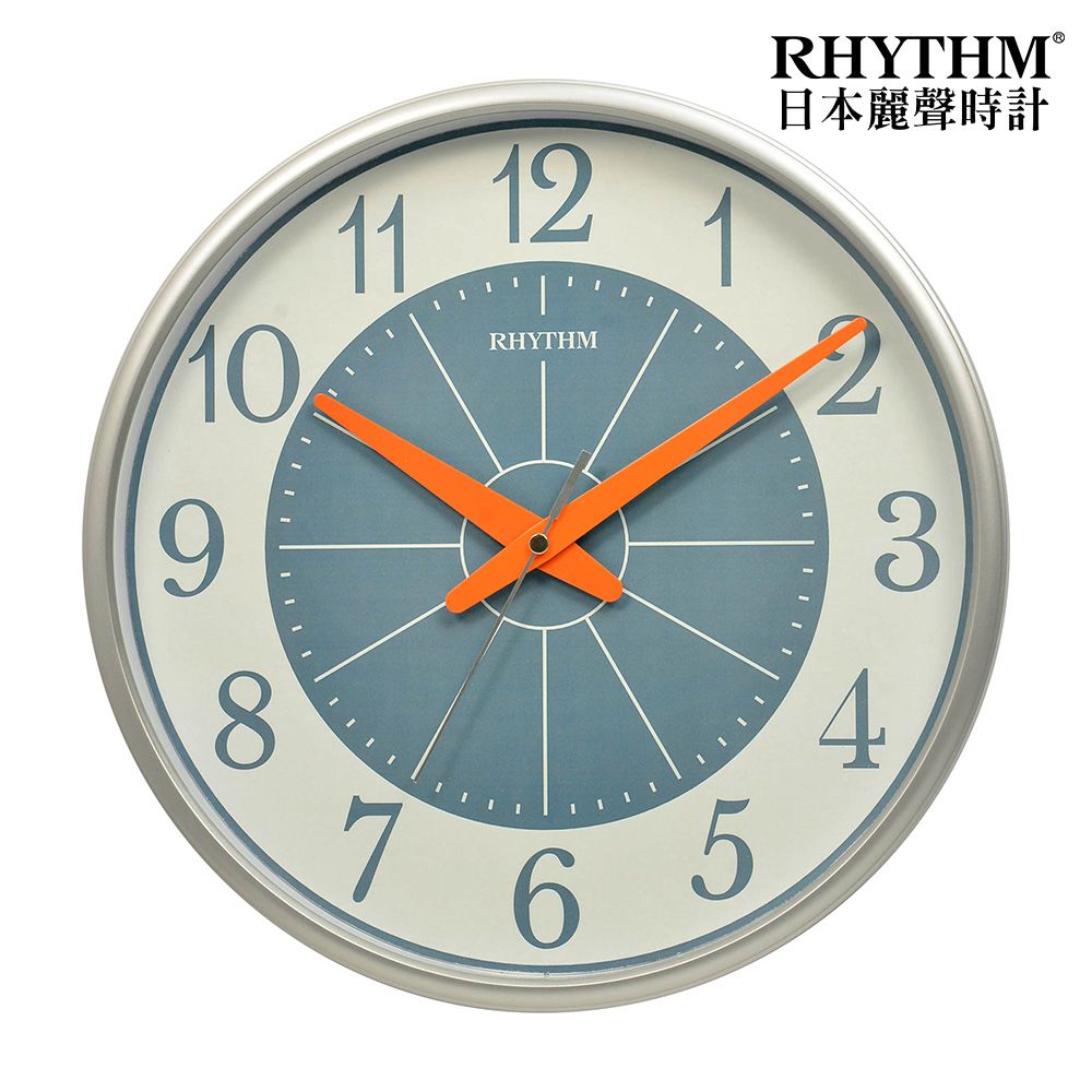 RHYTHM 麗聲  CLOCK 日本鐘 輕生活居家必備對稱線條造型鐘面超靜音掛鐘