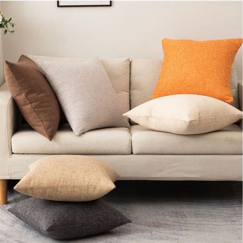 簡約素色棉麻抱枕套(不含枕芯)45×45cm 沙發抱枕 靠枕