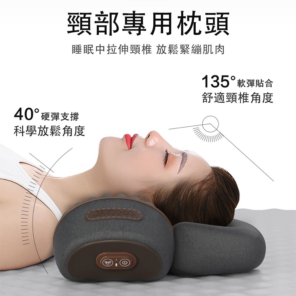 頸部專用枕頭睡眠中拉伸頸椎 放鬆緊繃肌肉135° 軟彈貼合40° 硬彈支撐科學放鬆角度舒適頸椎角度