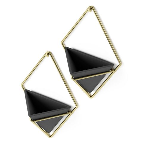 Umbra 壁掛式雅緻花盆2入(黑金)