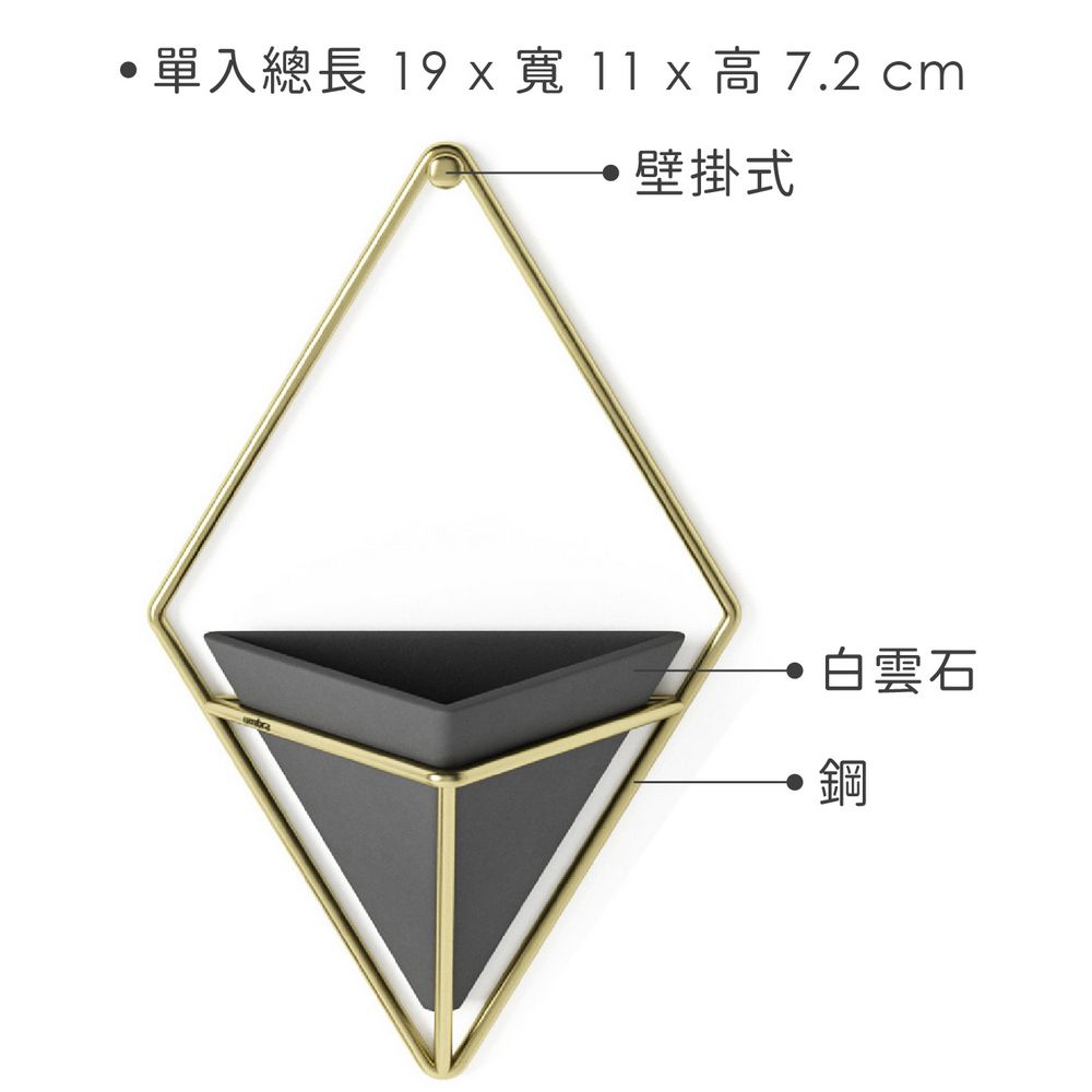 UMBRA 壁掛式雅緻花盆2入(黑金) | 花瓶 花盆　