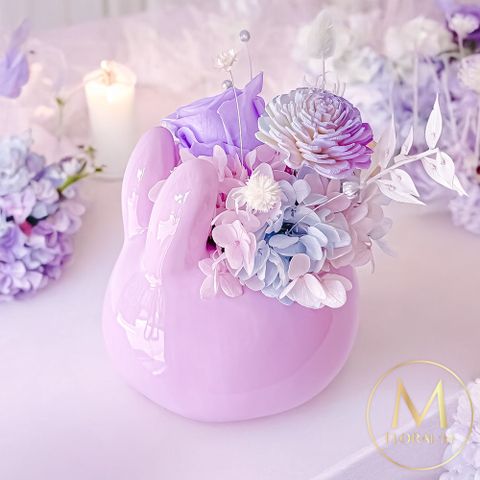 紫愛你夢幻兔兔花園永生花禮（贈送5ml香氛油）