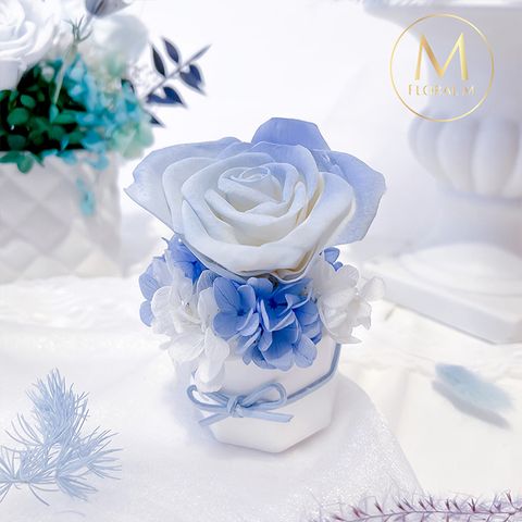 法式雙色玫瑰香氛擴香花地中海藍