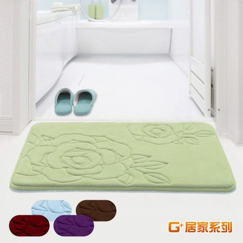 G+居家 玫瑰超細纖維止滑墊40x60cm 加厚
