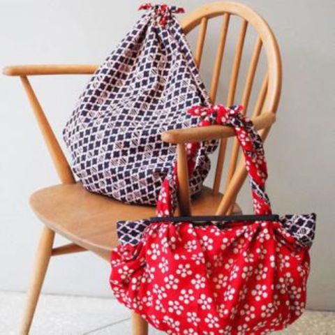 京都風呂敷包巾-福結 三巾-梅與松竹(紅&藍)