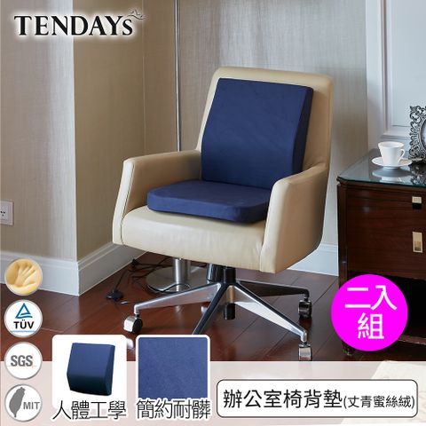 TENDAYS DISCOVERY辦公室背墊+椅墊組合(丈青蜜絲絨)