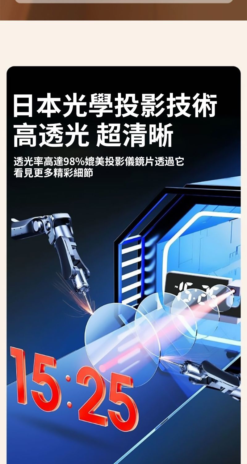 日本光學投影技術高透光 超清晰透光率高達98%媲美投影儀鏡片透過它看見更多精彩細節