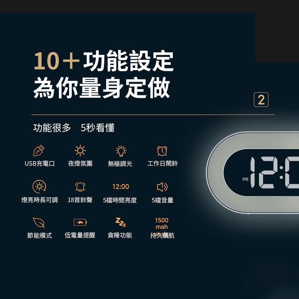  Ouboo 簡約夜光LED電子鬧鐘 數字時鐘 床頭鐘 學生鬧鐘 靜音時鐘 雙鬧鐘 貪睡鬧鐘 小夜燈
