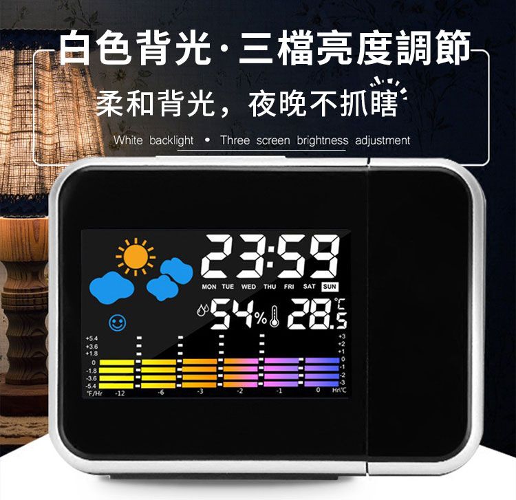 白色背光·三檔亮度調節~柔和背光,夜晚不抓瞎F/HrWhite backlightThree screen brightness adjustment23:59MON TUE WED THU FRI SAT SUN*