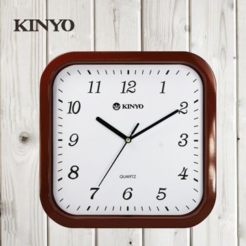 裝潢百搭 傢飾首選【KINYO】方形靜音掛鐘 CL-110