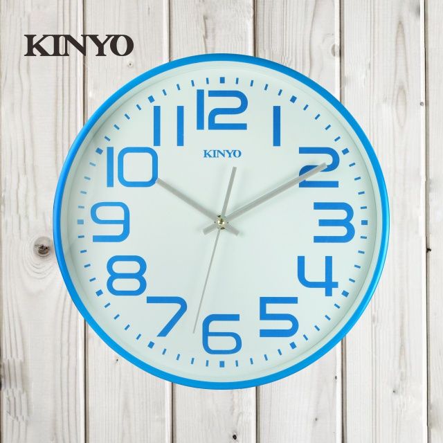 KINYO 馬卡龍靜音掛鐘(藍) CL-146