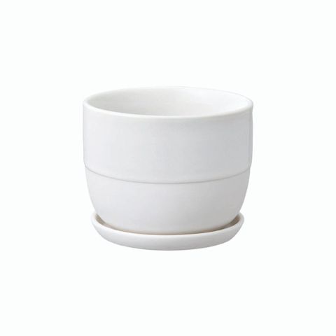 WUZ 屋子 日本KINTO PLANT POT 193陶瓷花盆14cm-白