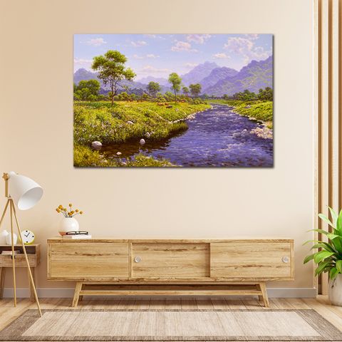 御畫房 盛夏美景 國家一級畫師手繪油畫60×90cm(VF-75)