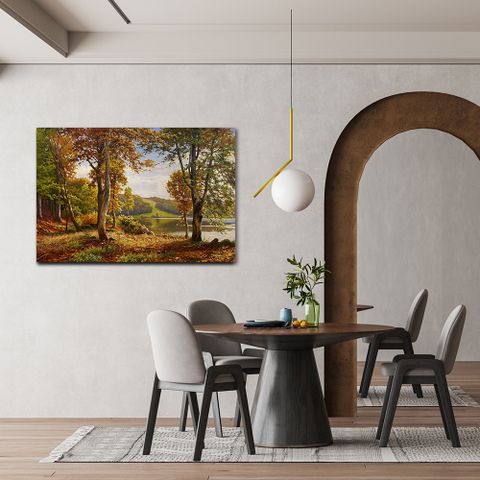 御畫房 湖畔風景 國家一級畫師手繪油畫60×90cm(VF-194)