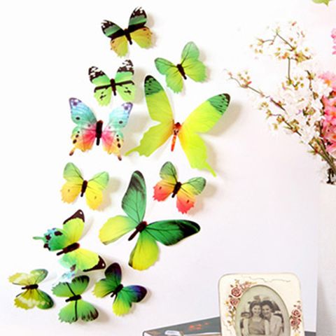 《Stylelife》3D蝴蝶壁飾貼-迷幻綠