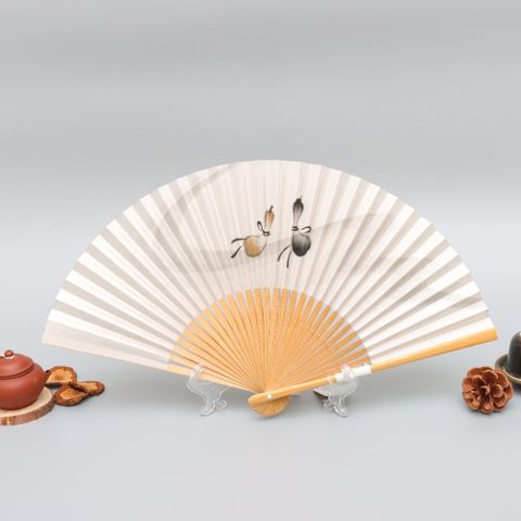 京都白山系列和紙京扇子-瓢簞流水