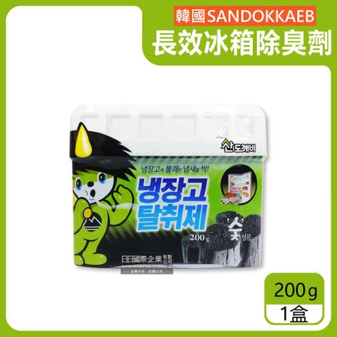 韓國SANDOKKAEB山鬼怪-冰箱淨味防潮凝膠薄型除臭劑-活性碳(黑)200g/盒