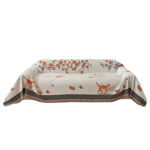 MUZHIYUAN 木之源  180*180cm柿柿如意雪尼爾沙發蓋布 四季通用沙發套罩毯