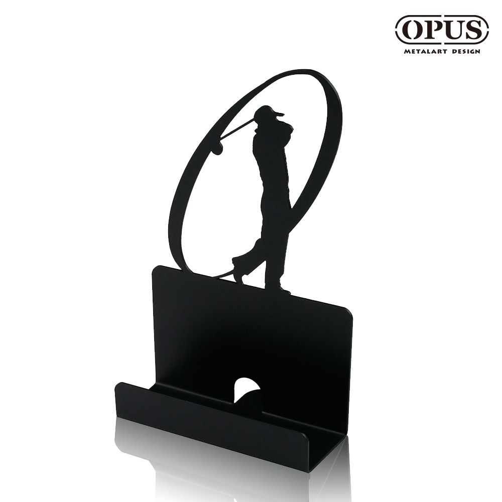 OPUS 東齊金工  歐式鐵藝名片座《揮桿擊球》經典黑