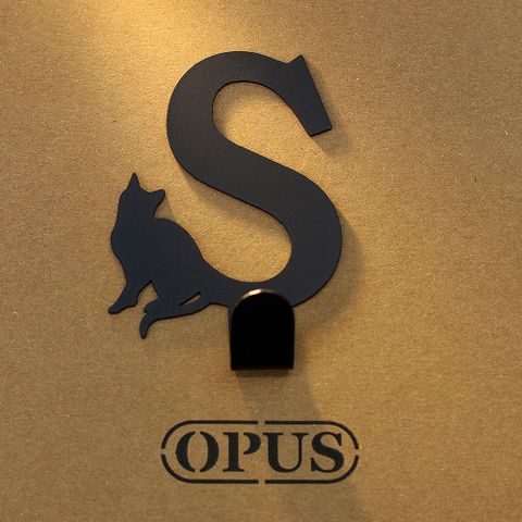 OPUS 東齊金工 歐式鐵藝-壁飾掛勾《當貓咪遇上字母S》