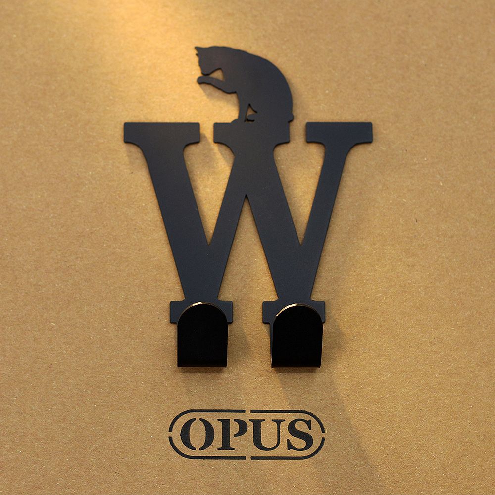 OPUS 東齊金工 歐式鐵藝-壁飾掛勾《當貓咪遇上字母W》