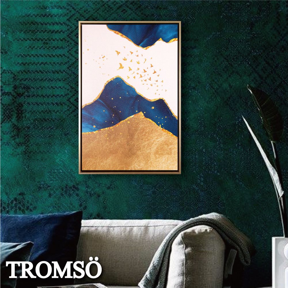 TROMSO 北歐時代風尚有框畫-群鳥鉑金WA167