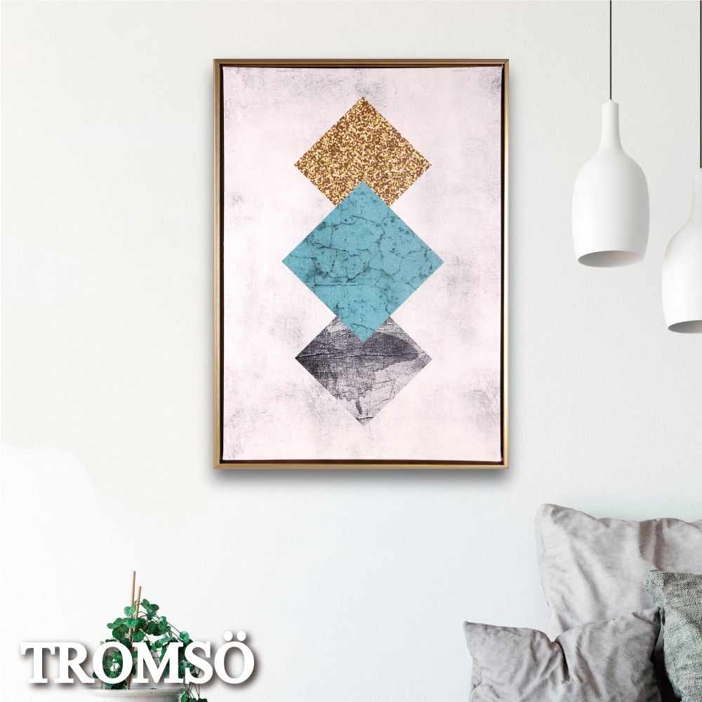 TROMSO 北歐時代風尚有框畫-碧藍三菱WA172