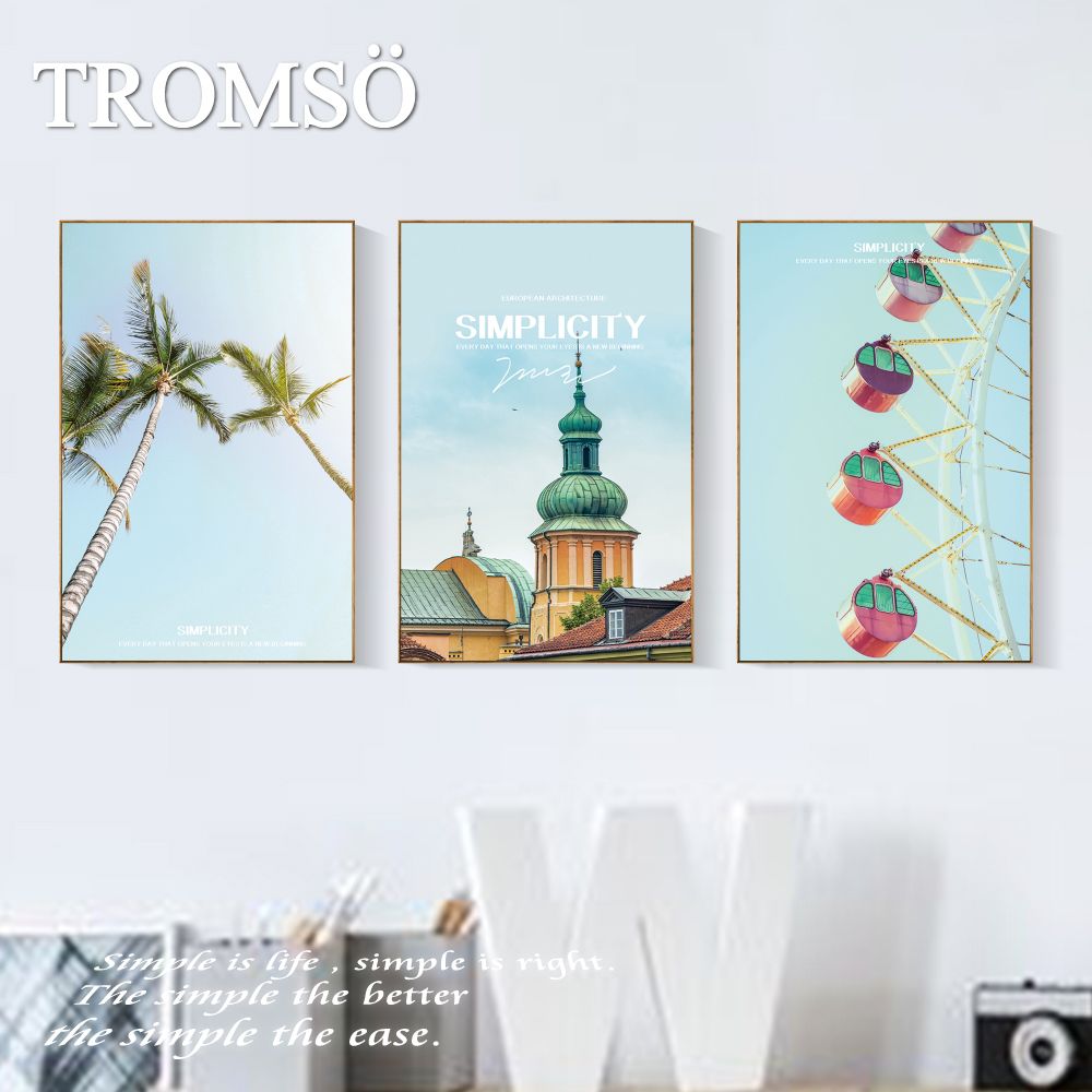 TROMSO 北歐生活版畫有框畫-加州假期WA187(三幅一組)