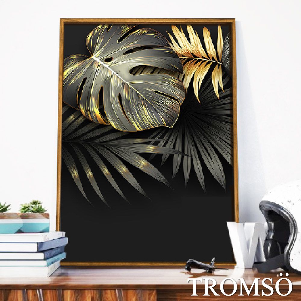 TROMSO 北歐生活版畫有框畫-黑葉金夏WA221(40x60cm)