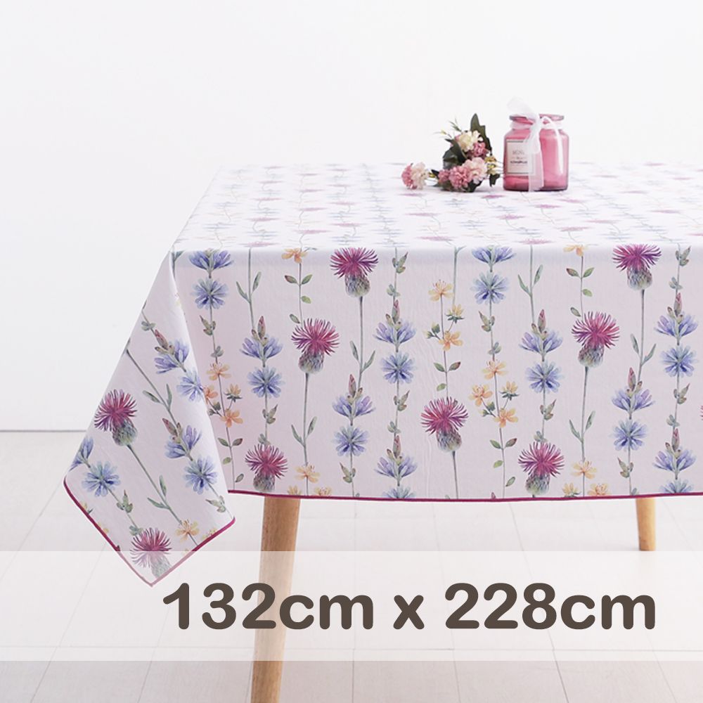 CasaBella 美麗家居 防水桌巾 仲夏草花簾 132x228cm (防水 防油 PVC 桌巾 桌布 野餐桌巾)