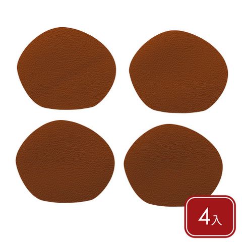 《KELA》Stone圓石杯墊4入(駝棕)