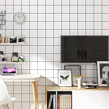 Style-life 情境壁貼居家裝飾拍照背景小清新系列-白色格紋